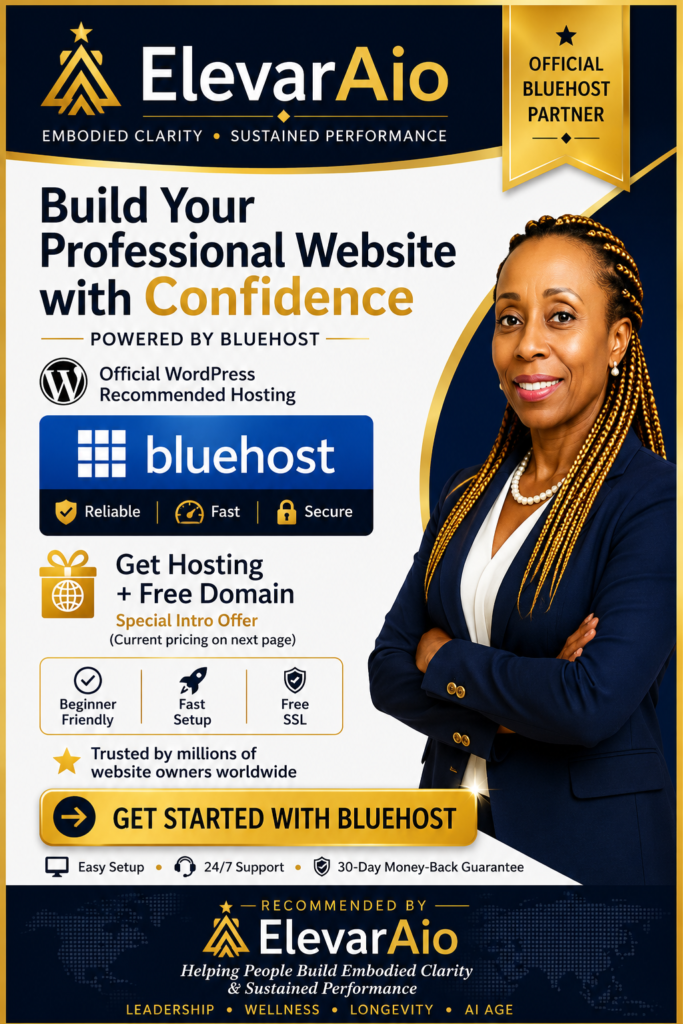 Bluehost web hosting recommended by ElevarAio. Build your professional website with confidence using official WordPress-recommended hosting.