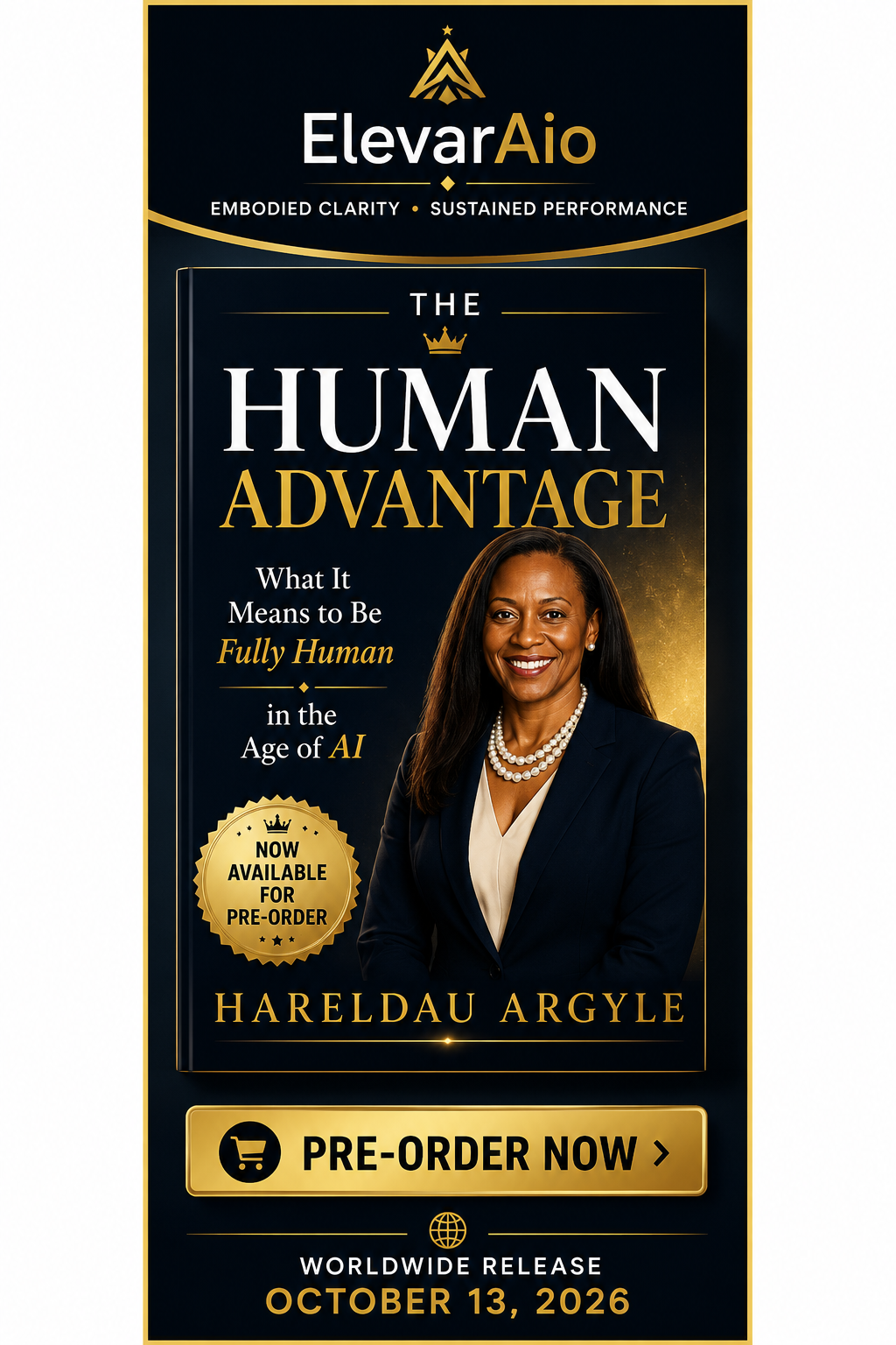 Pre-order The Human Advantage by Hareldau Argyle. Discover what it means to be fully human in the Age of AI through embodied clarity and sustained performance.